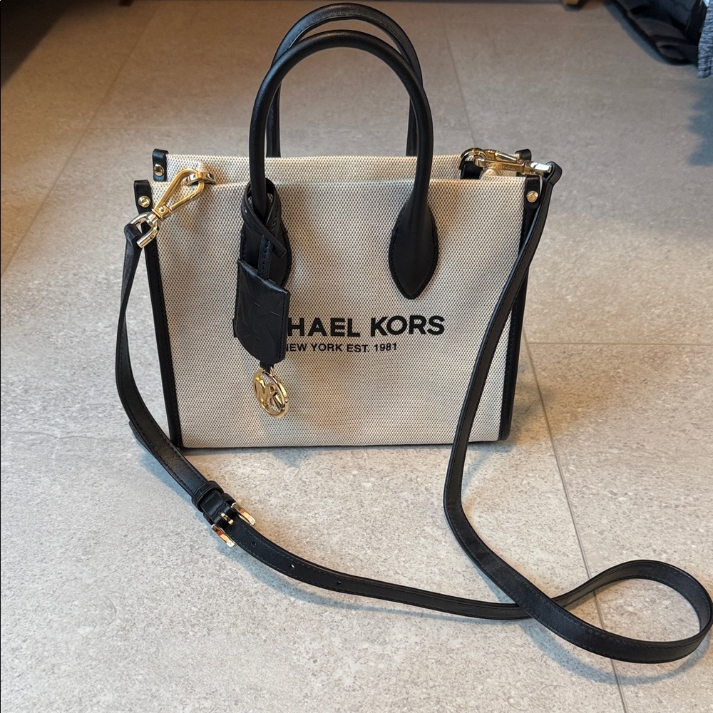 Michael Kors Black and Tan Satchel